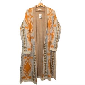 Cato Geometric Patterned Long Cardigan Size Small
